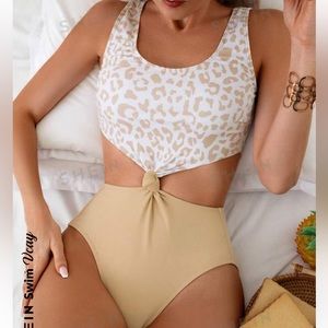 Cheetah print one piece swimsuit